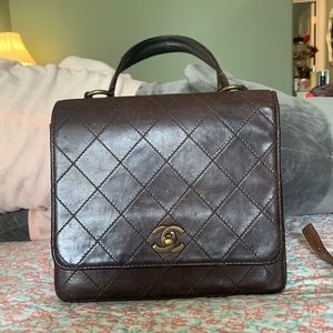 Vintage dark brown chanel bag